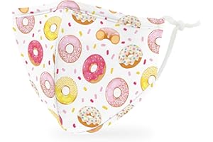 Weddingstar 3-Ply Kid's Washable Cloth Face Mask Reusable and Adjustable with Filter Pocket - Donut