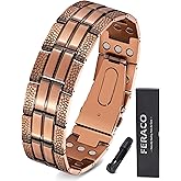 Feraco Copper Bracelet for Men 3X Strength,Magnetic Therapy Bracelet Copper Jewelry with Powerful 3800 Gauss Magnets