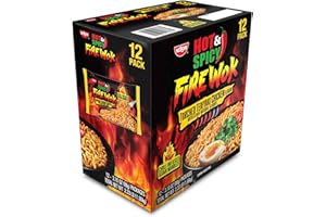 Nissin Fire Wok, Torched Teriyaki Chicken, Hot & Spicy Chile Infused Asian Noodles, 12 Pack