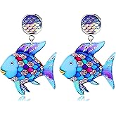 Funny Teacher Earrings for Women Unique Wooden Earrings Cute Animal Caterpillar Elephant Cat Fish Mouse Graduation Earring Back to School Jewelry