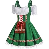 HAPNBCELE Oktoberfest Costume for Womens, German Dirndl Dress One-Shoulder Traditional Bavarian Carnival Halloween Outfits