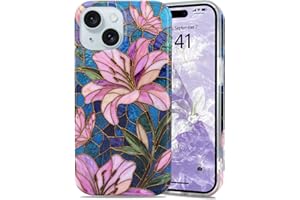 L-FADNUT for iPhone 15 Case [Compatible with MagSafe] with Chic Floral Design, Cute Aesthetic Flower Magnetic Phone Cover for