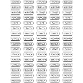 MEDIHOOL 80 PCS Antique Silver Inspirational Word Charms, Rectangle Vintage Motivational Inspirational Pendant Charms for DIY Necklace Earrings Keychains Jewelry Making
