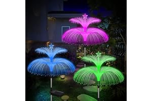 Weepong Solar Garden Lights 3 Pack New Upgraded Solar Lights Outdoor Waterproof 7 Color Changing Double Jellyfish and Star Flower Garden Decor Yard Lawn Christmas Outdoor,Gifts for Mother's Day Women