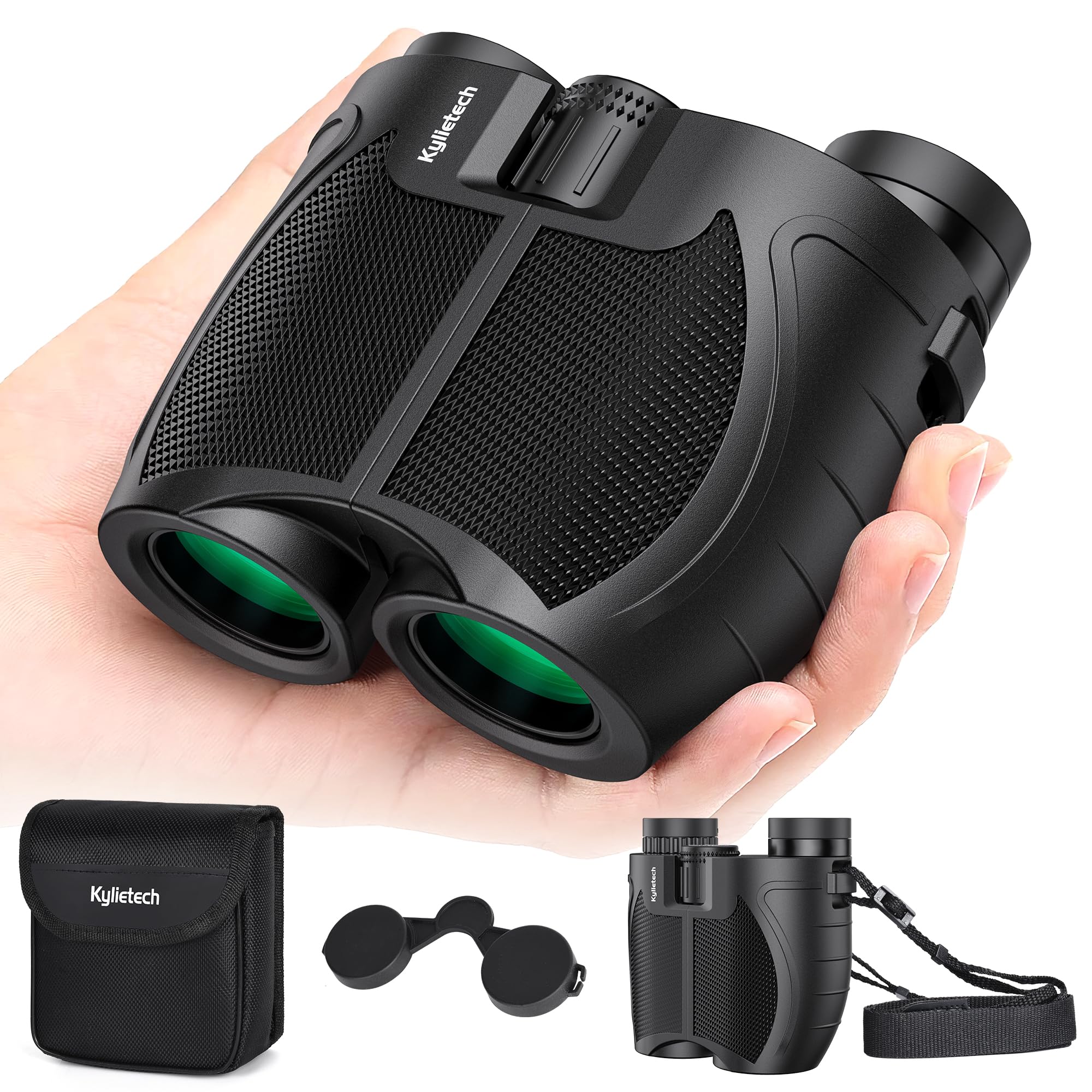 Kylietech Compact Binoculars for Adults Kids, 12x25 Binoculars Lightweight and Waterproof for Bird Watching, Mini Binocular with FMC Lens BAK-4 Prisms for Outdoor, Travel, Concerts