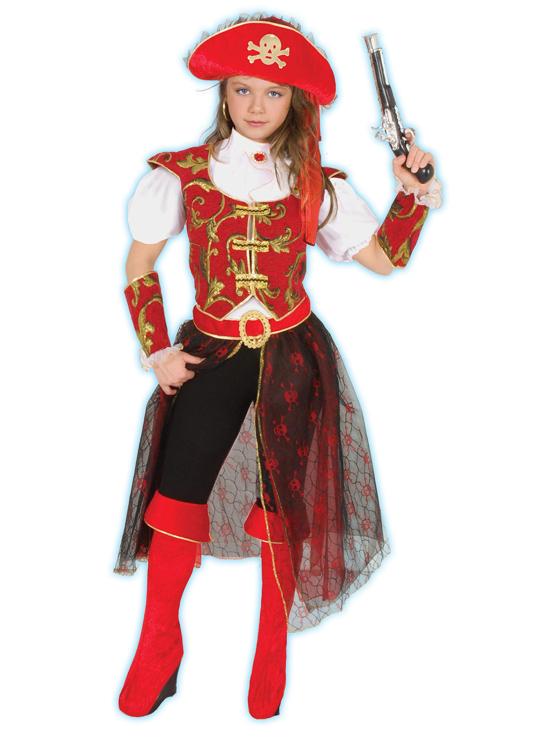 Ciao 26326.7-9 Lady Corsara Girl Costume (Size 7-9 Years), Unisex, Red