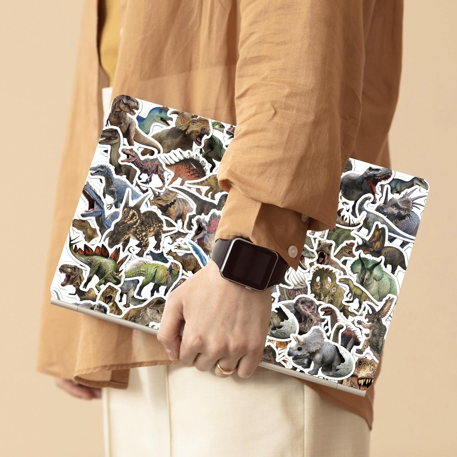 100pcs Jurassic Dinosaur Stickers for Kids Waterproof Vinyl Dino Stickers for Boys Girls Teens Waterbottle Scrapbook Laptop Skateboard Computer