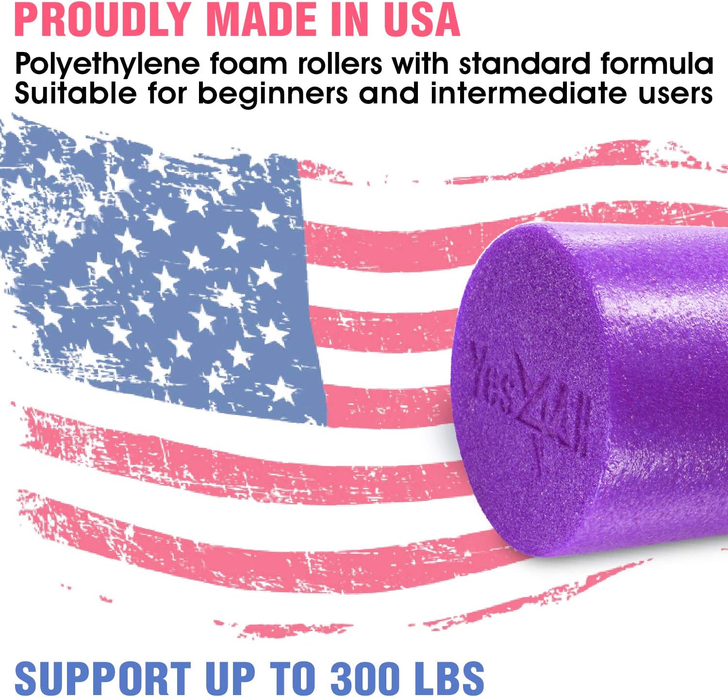 Yes4All Premium Medium Density Round PE Foam Roller for Physical Therapy - 36inch (Purple) : Sports & Outdoors