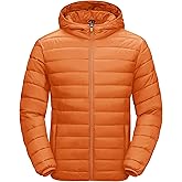 MAGCOMSEN Men's Lightweight Puffer Jacket Hooded Warm Winter Coat Quilted Lined Water-Resistant Full Zip Bubble Jackets