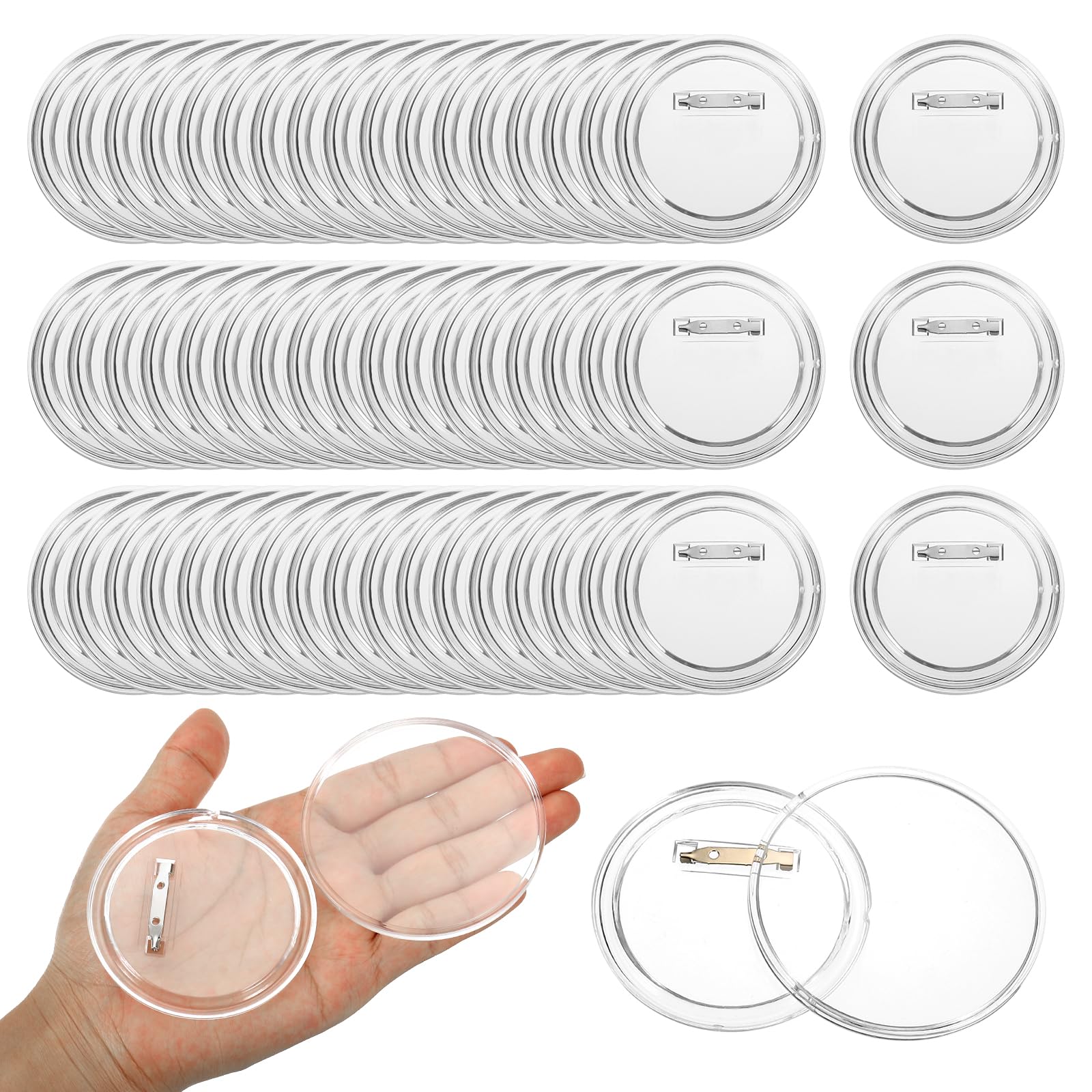 Patikil DIY Button Maker, Acrylic Clear Button Pin Badges, Team Projects (100 PCS)