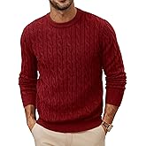 PJ PAUL JONES Mens Sweaters Casual Cable Knit Pullover Sweater Crewneck Twist Sweaters