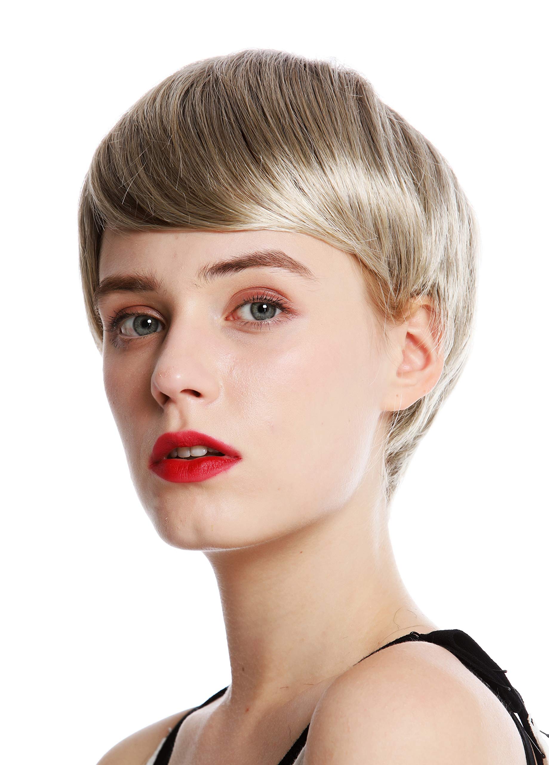 WIG ME UP - VK-32-18T22 quality women's wig very short boyish parting parted light brown highlights blonde highlighted