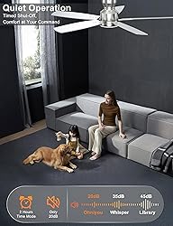 Ohniyou Ceiling Fans with Lights, 52'' Low Profile