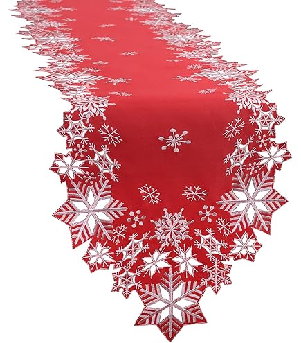 Rouleau De Chemin De Table Noël Or à Flocons De Neige - 28 Cm X 15 M - Polyester - Pour Décoration De Fête Et DIY