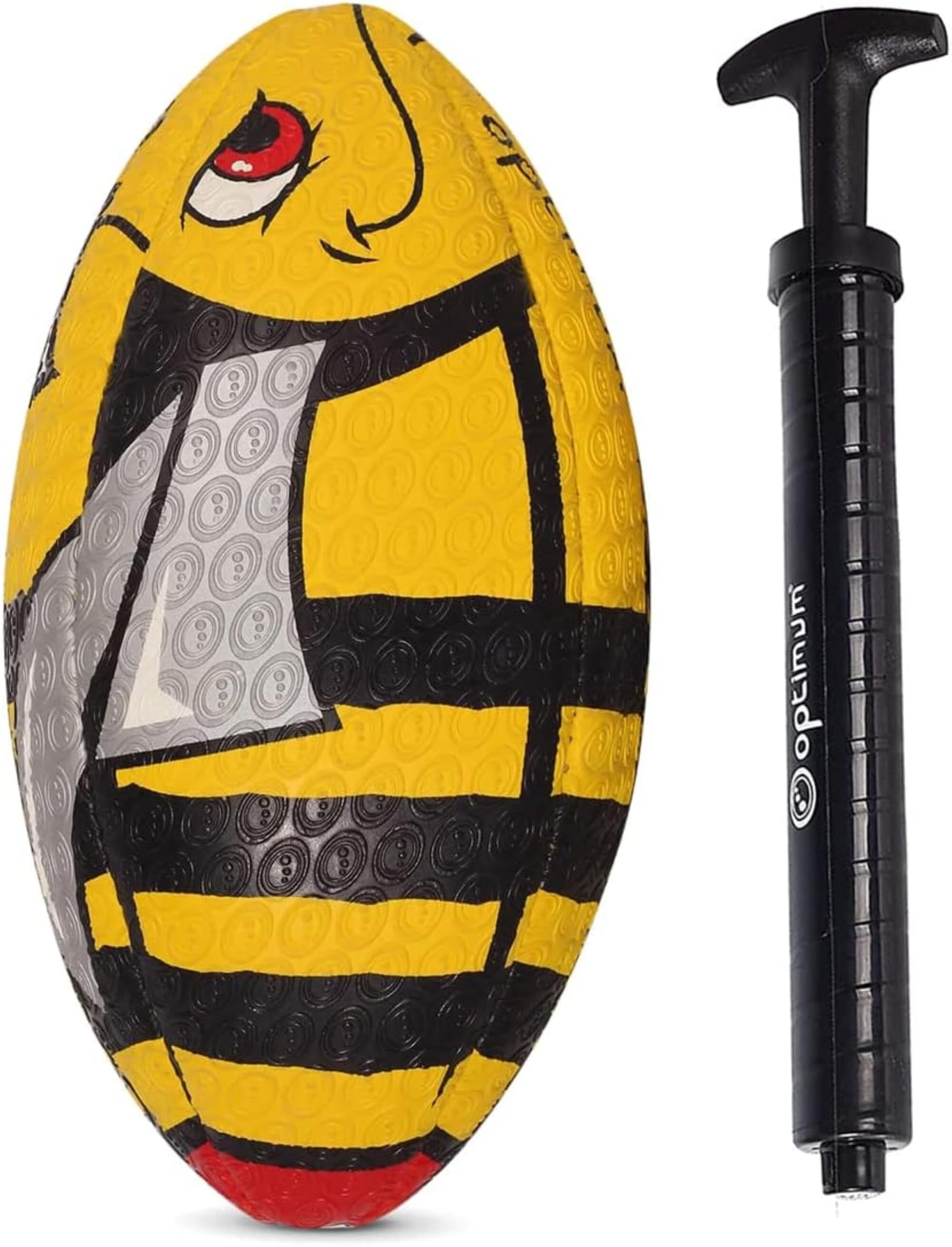 Optimum Stinger Rugby Ball - Balanced and Responsive for Accurate Handling and Kicking of Top-Performing Rugby Balls - Perfect for Training and Gameplay - 2-Ply 410g Ball - Size 4 - With Pump — image 1