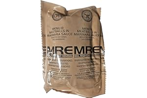 EPIDEMIC PROOF Genuine USGI MRE [Meal, Ready to Eat] Inspection Date 01/2026 or Newer [New Packaging] - You Choose Menu Ration with Entree, Snacks, Dessert, Drink Mix, Utensils, Condiments and FRH. (Meatballs in Marinara)