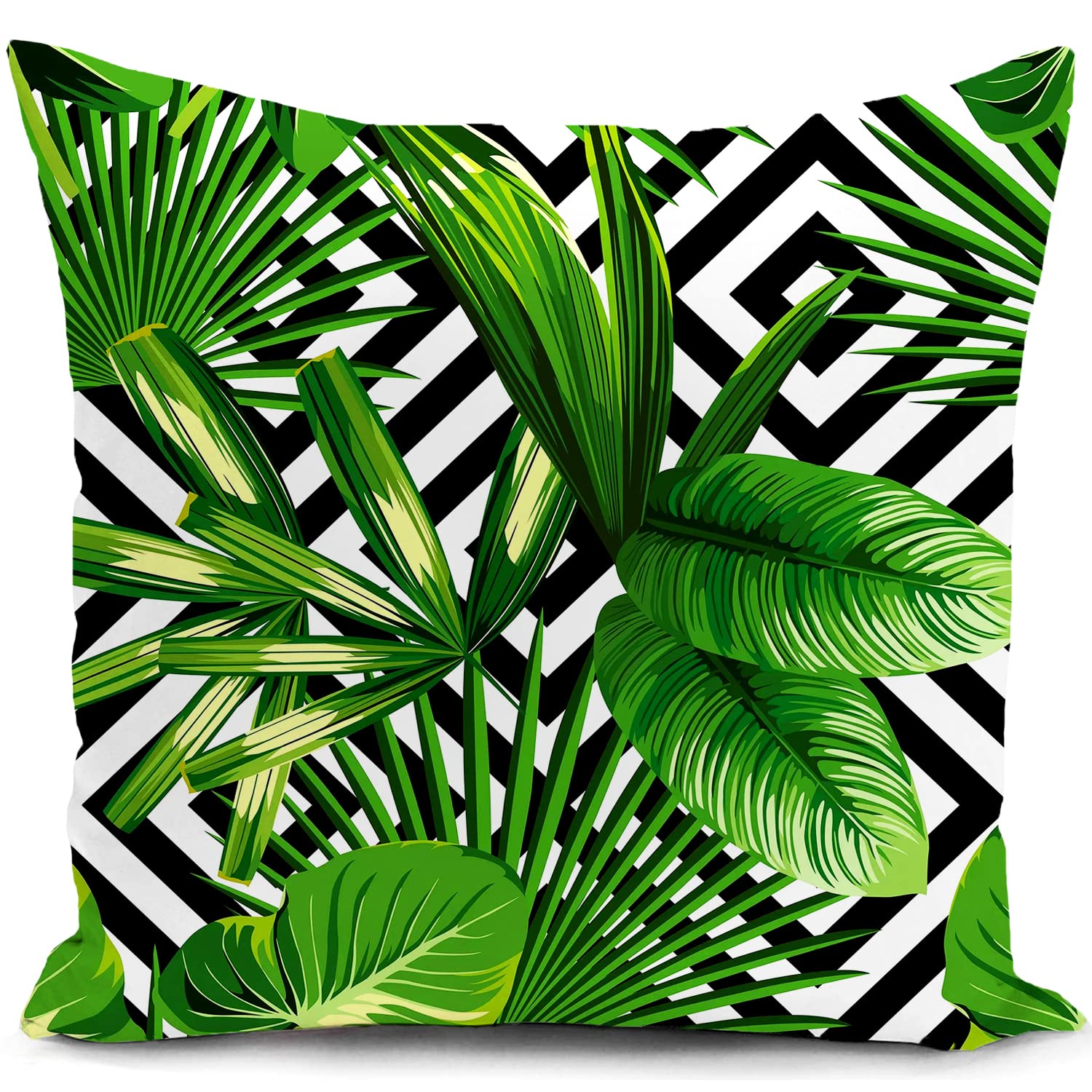 HUASHUZI Cushion Cover Green Leaf Outdoor Decor Throw Pillow Case Home Decorate for Garden Livingroom Couch Patio Furniture Sofa 18"x18"(45x45cm) — image 1