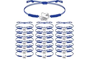Rtteri 20 Pcs Cheerleader Gifts Cheer Bracelet Girls Charm Bracelet Adjustable Cheerleader Gifts For Cheer Team Jewelry Accessories Bulk