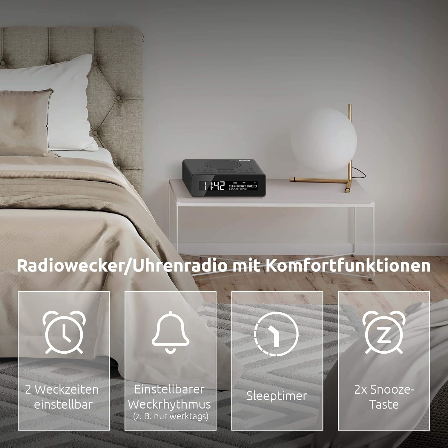 Technisat Digitradio 51 Radiosveglia Dab Dab Fm Due Orari Di Sveglia Funzione Posponi Timer Di Spegnimento Display Dimmerabile Ingresso Per Cuffie Bianco Amazon It Elettronica