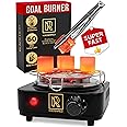 M. ROSENFELD Hookah Coal Burner 500W with grid - Coal Burner for Hooka Cubes BLACK HEAT Hookah Charcoal Burner Electric for Shisha with grill & FREE Hooka Tongs Hooka Stove - 304 Stainless Steel