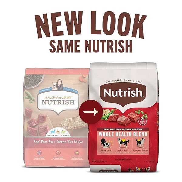 NUTRISH DRY DOG FOOD, REAL BEEF, PEA & BROWN RICE RECIPE WHOLE HEALTH BLEND FOR ADULT DOGS, 6 LB. BAG (RACHAEL RAY)