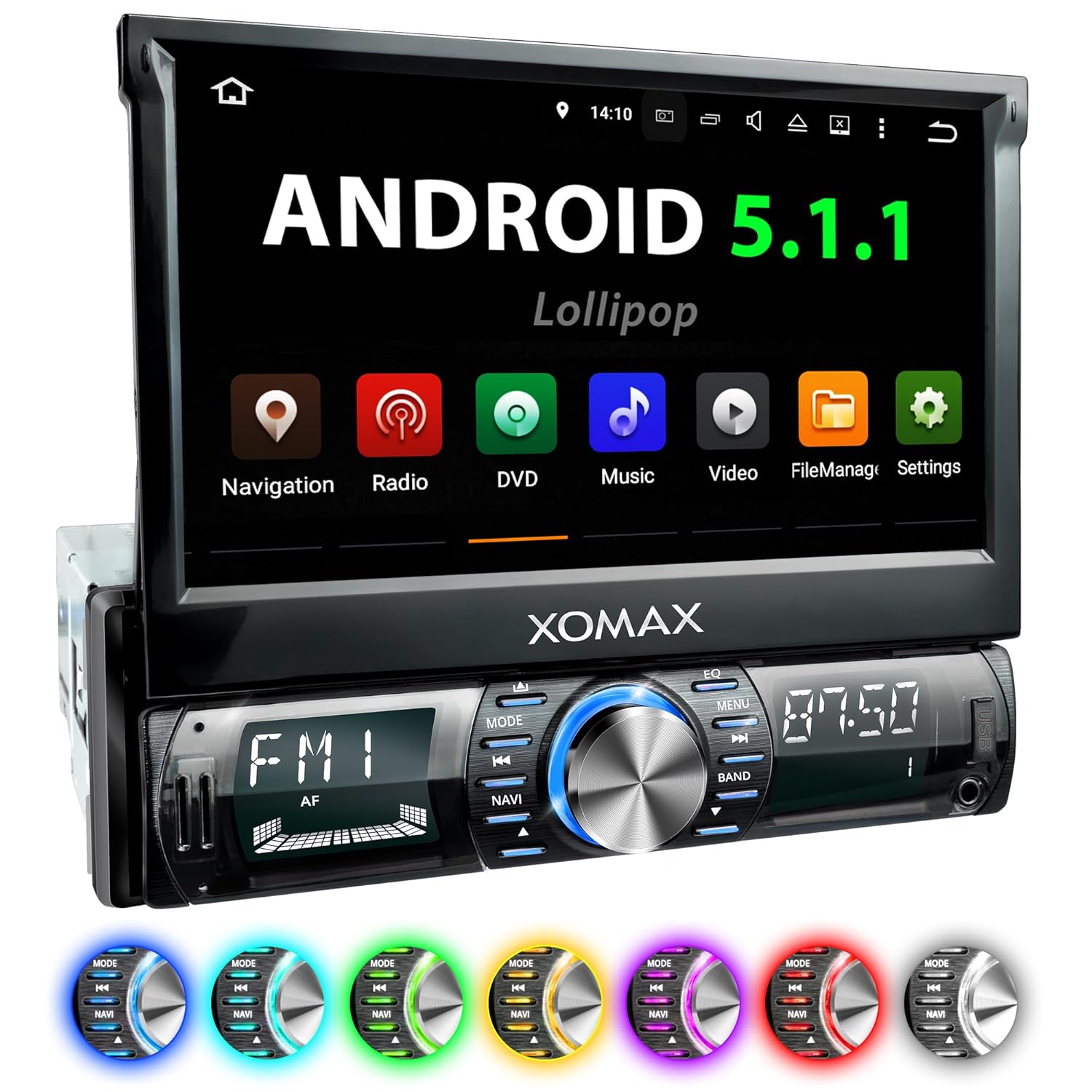 XOMAX XMVRSUA739 Android 5.1 Autoradio / Moniceiver Naviceiver mit GPS