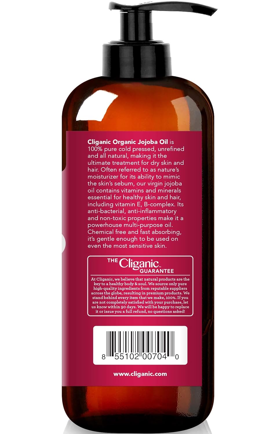 USDA Organic Jojoba Oil 16 oz with Pump, 100% Pure | Bulk, Natural Cold Pressed Unrefined Hexane Free Oil for Hair & Face | Base Carrier Oil - Certified Organic: Beauty