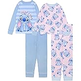 Disney girls 4-piece Snug-fit Cotton Pajama Set, Soft & Cute for Kids