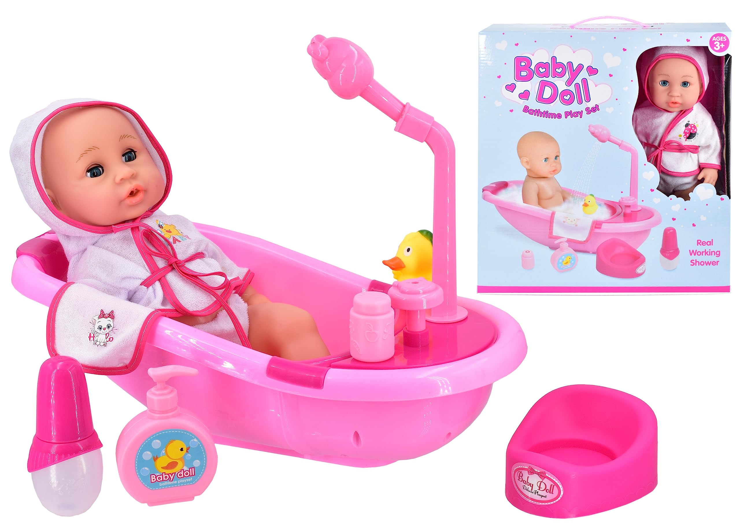 KandyToys Bath Time Baby Doll Set with Bathing & Dolls Accessories | Dolls For Girls & Boys | Kids Toys