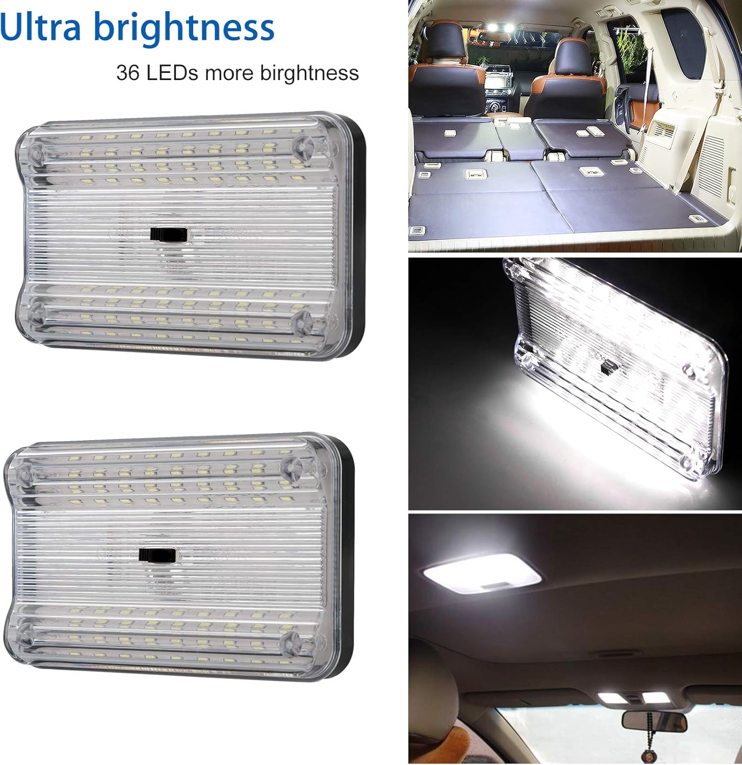EEEKit Car Interior Roof Lights 12V 36LED Car Vehicle Ceiling LED