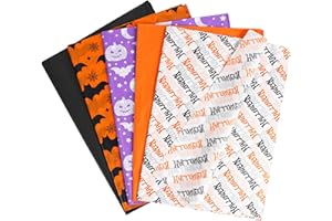 Bobobag 100 Sheets Halloween Tissue Paper for Gift Bags,14"X20" Orange Tissue paper Party Art Decoration various designs