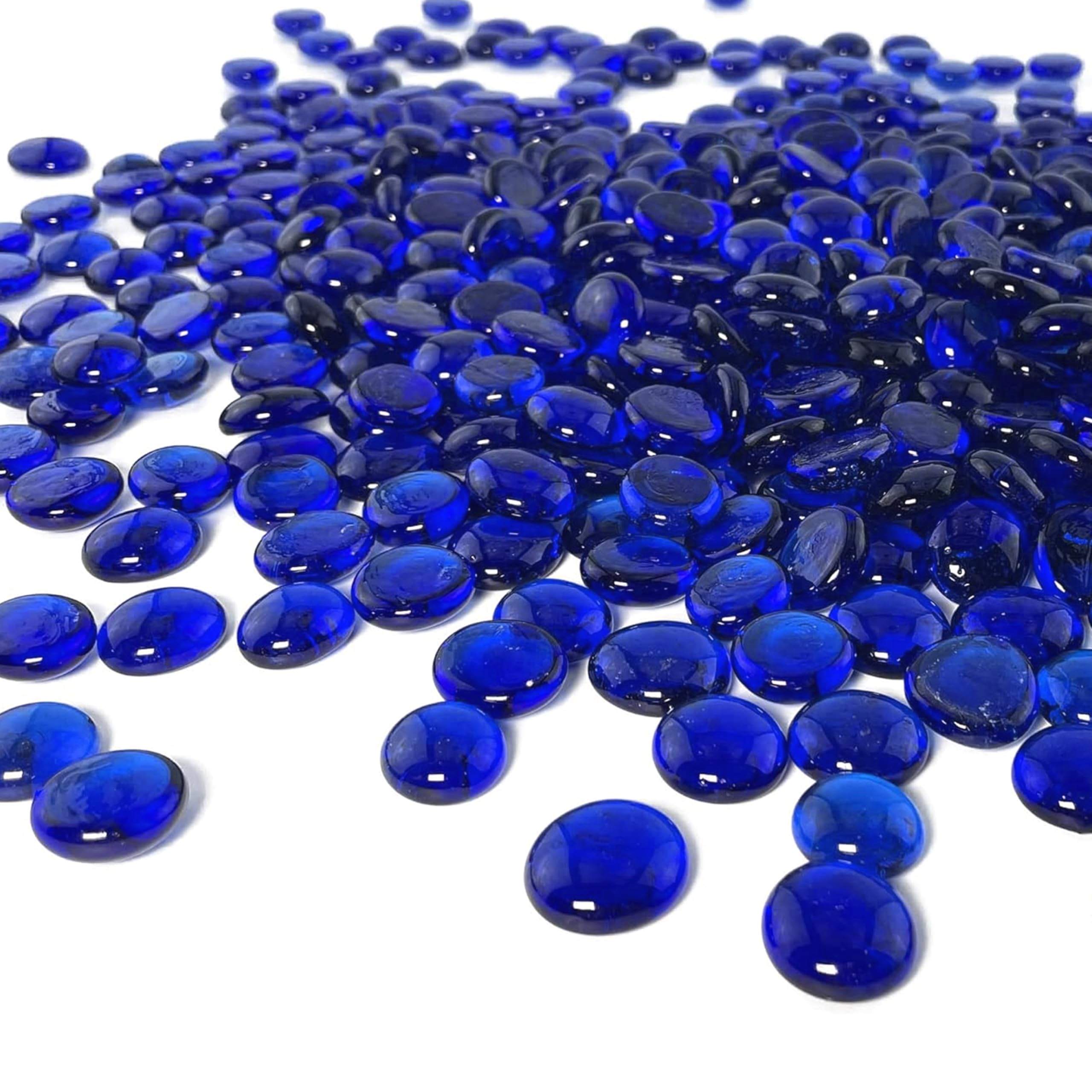 ARSUK Blue Glass Pebbles 170-180pcs 17-20mm 955g – Decorative Glass Stones for Vases, Aquariums, Centrepieces, Weddings, DIY Crafts, Garden, Home Décor, Candle Holders, Terrariums