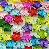 50pcs Acrylic Crystal Star Beads 20mm Star Shape Faceted Beads for Jewelry Making Bracelet Necklace Key Chains DIY Crafts(Mix Colors)