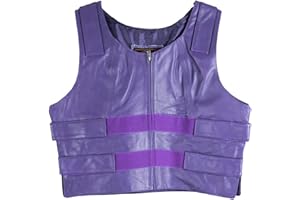 IKLEATHER Womens Bullet Proof Fashion Style Leather Motorcycle Vest Bikers Club Tactical Vest