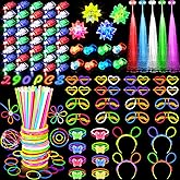 New Years Eve Party Supplies 2026, Glow in the Dark Party Supplies for Kids Adults, Light Up Party Favors with 57 LED Light Up Toys, 100 Glow Sticks Bulk DIY Glow Necklaces Neon Party Decorations