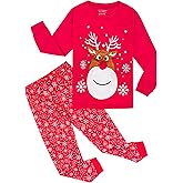 Tphon Kids Christmas Pajamas Sets Santa Claus Dinosaur Sleepwear Long Sleeve PJS Set for Boys Girls 2-12 Years
