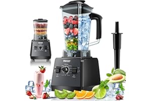 Professional Blender,Smoothies Blenders, PRASKY Max.2400Watts/1000Watts Blender and Grinder Combo 25000RPM Powerful Kitchen Blender 68oz BPA Free 2 Containers Countertop Blenders Ice Crushing, Juice