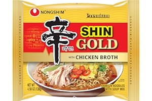 Nongshim Ramen Noodles, Gourmet Instant Ramen, Premium Microwavable Noodle Soup, Shin Gold, 4.58 Ounce (Pack of 16)