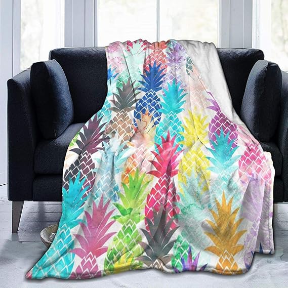 Tidyki Hawaiian Tropical Pineapple Watercolor Print Fleece