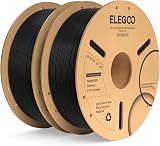 ELEGOO PLA+ Filament 1.75mm Black 2KG 2-Pack 1kg Spool Tougher & Accurate