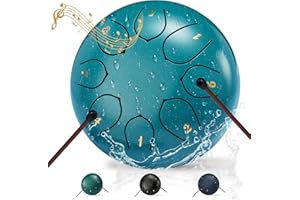 ZCONIEY Steel Tongue Drum Birthday Gift - 6 Inches 8 Notes Rain Drum For Outside, Chakra Drum Soothing Healing Meditation, Portable Yoga Zen Musical Instrument Education Entertainment (Malachite)