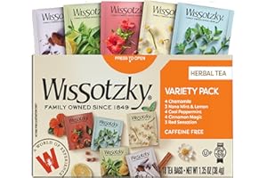 Wissotzky Herbal Variety Pack Tea Assortment, 18 Tea Bags | Caffeine Free | Herbal Tea Sampler