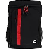 Cummins Backpack Cooler, Black with Red Accent Stripe, Insulated with Bottle Opener