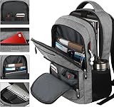 Marcello Laptop Backpack 15.6 Inch USB Charging Anti Theft Grey view 2
