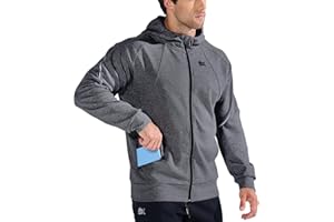 BROKIG Mens Stealth Zip Up Hoodie,Full-Zip Track Running Jacket Hooded Sportswear,Soft Casual Gym Hoodie Sweatshirts