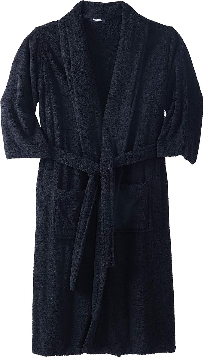 KingSize Men's Big & Tall Terry Bathrobe With Pockets Clothing