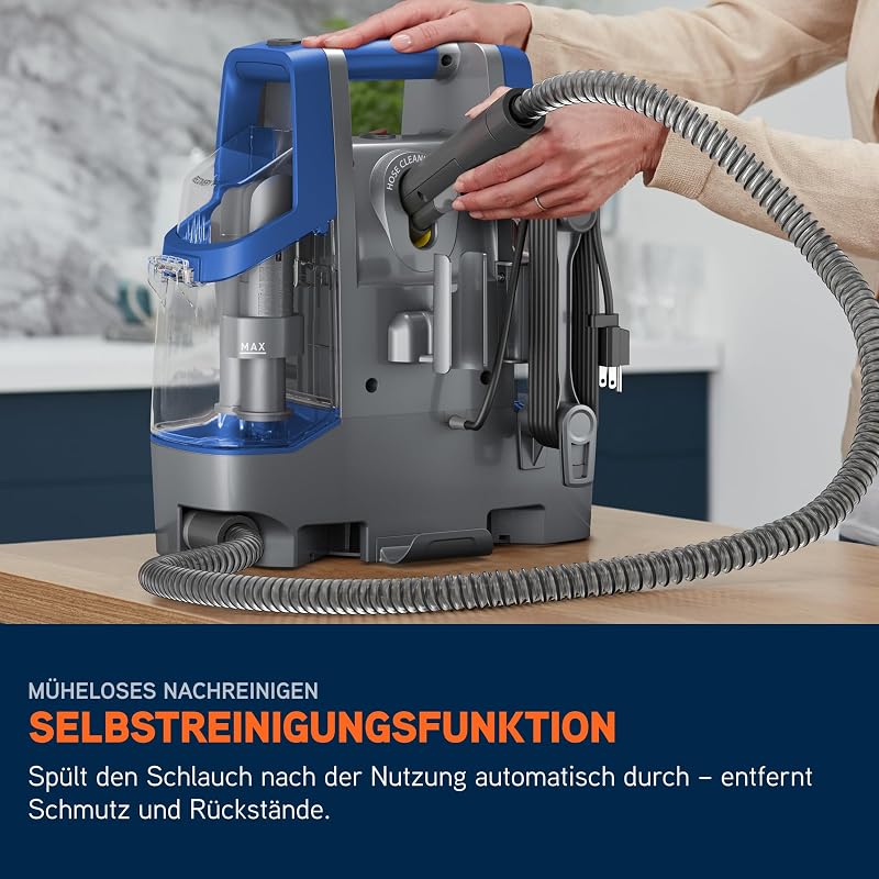 SpotWash Duo Fleckenreiniger – Teppich- und Polsterreiniger Gerät mit Haustier-Aufsatz, Zubehör für die tägliche Reinigung, Multi-Oberflächen-Düsen und Reinigungslösung