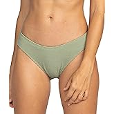 Roxy Women's Bikini Bottom – Stretch Swimwear, UPF+50, Eco-Friendly Fabric, Pool, Surf, Swim, Beachwear, Sage, Medium