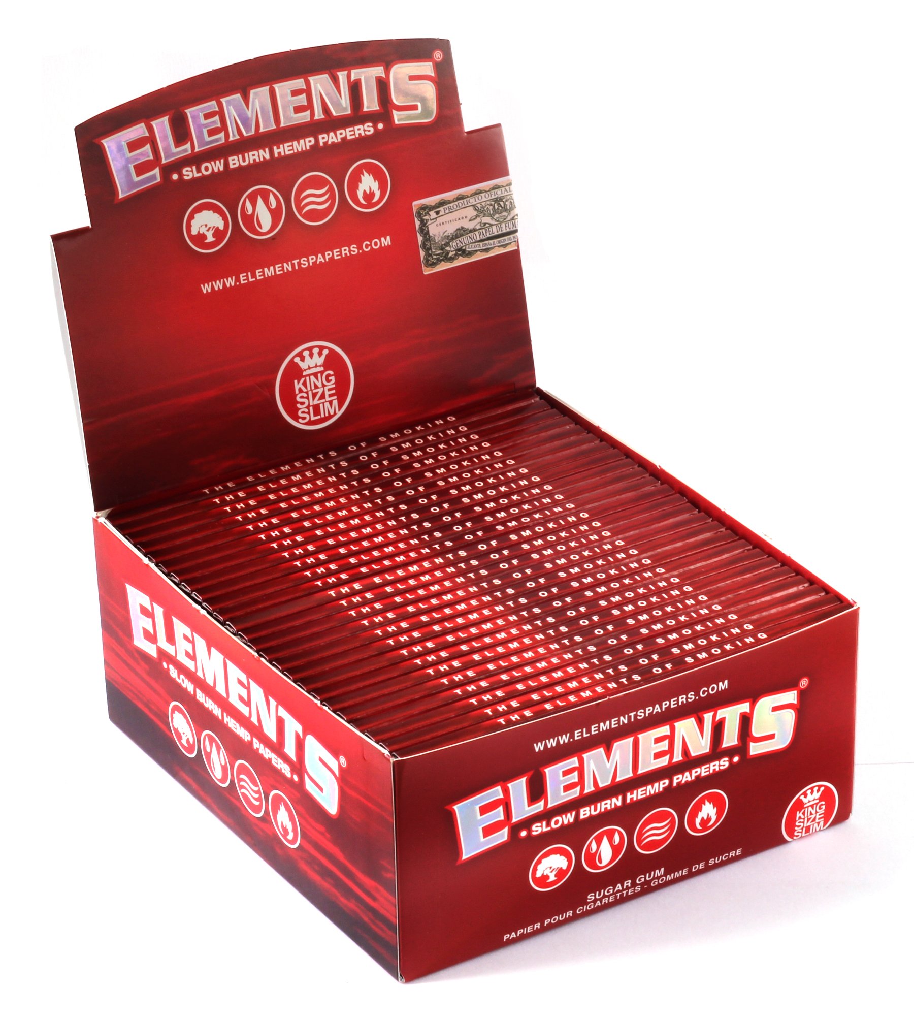 Elements 18438 Red-King Size Slim 50 Booklets of 33 Sheets