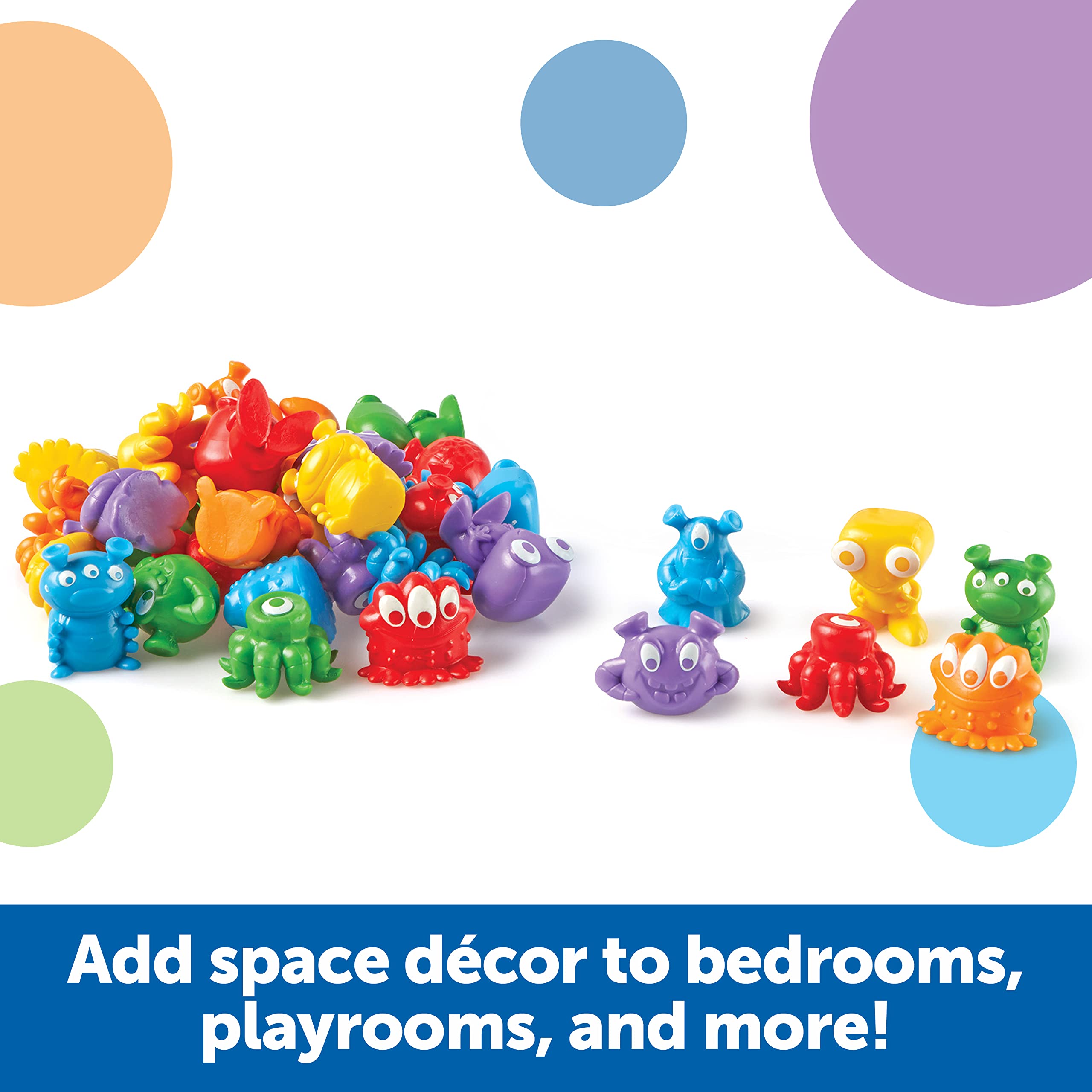 Learning Resources Grab & Sort Fine Motor Alien Counters - 37 Pieces, Ages 3+ Toddler Learning Toys, Math Counters for Kids, STEM Toys for Kids, Preschool Must Haves, Math Manipulatives